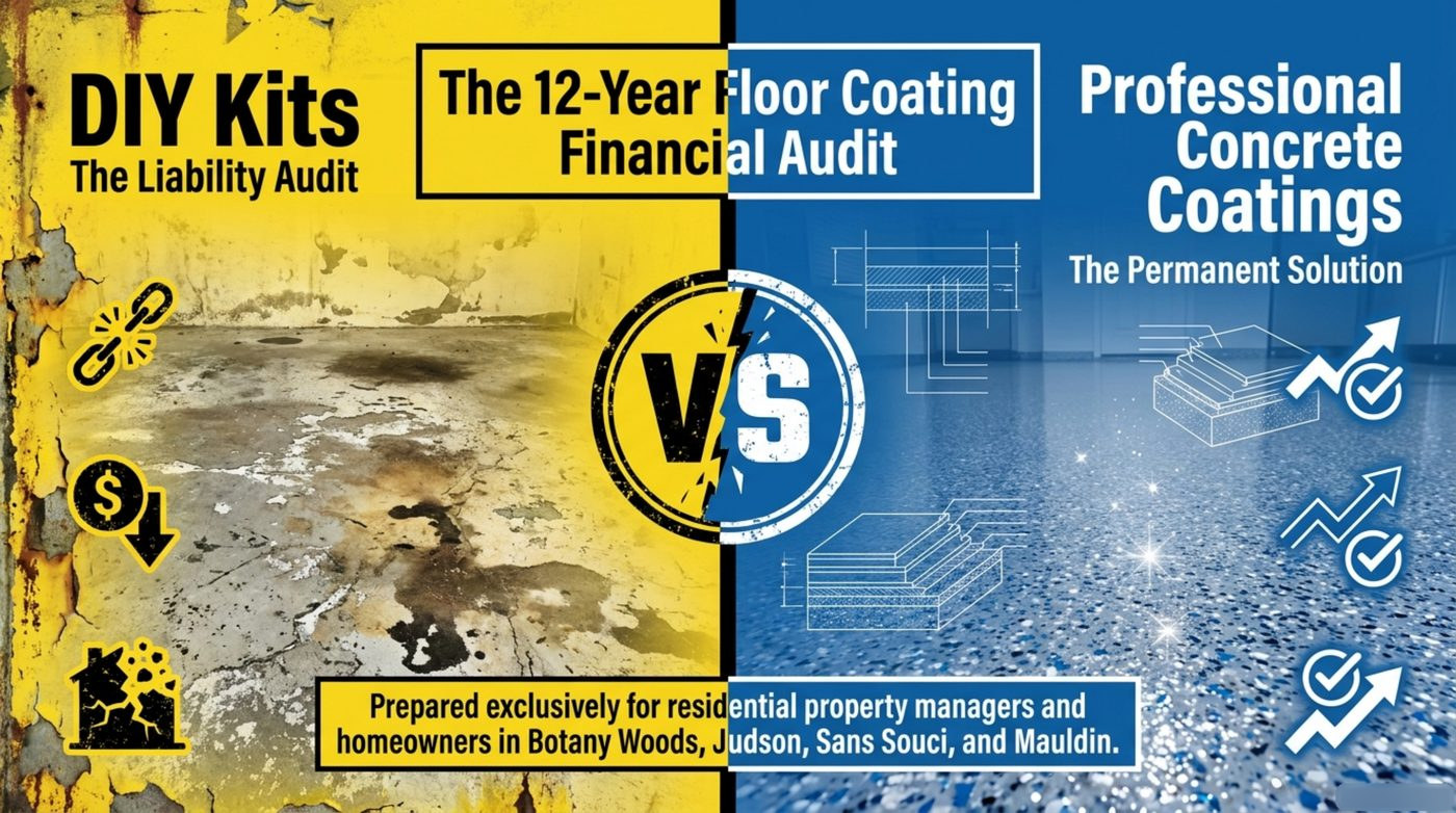 The 12-year floor coating audit: what actually happens to a DIY kit in West Michigan