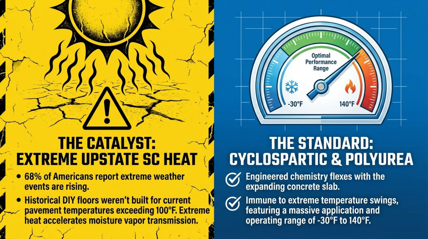 Why a floor coating has to survive -30°F to 140°F in Michigan