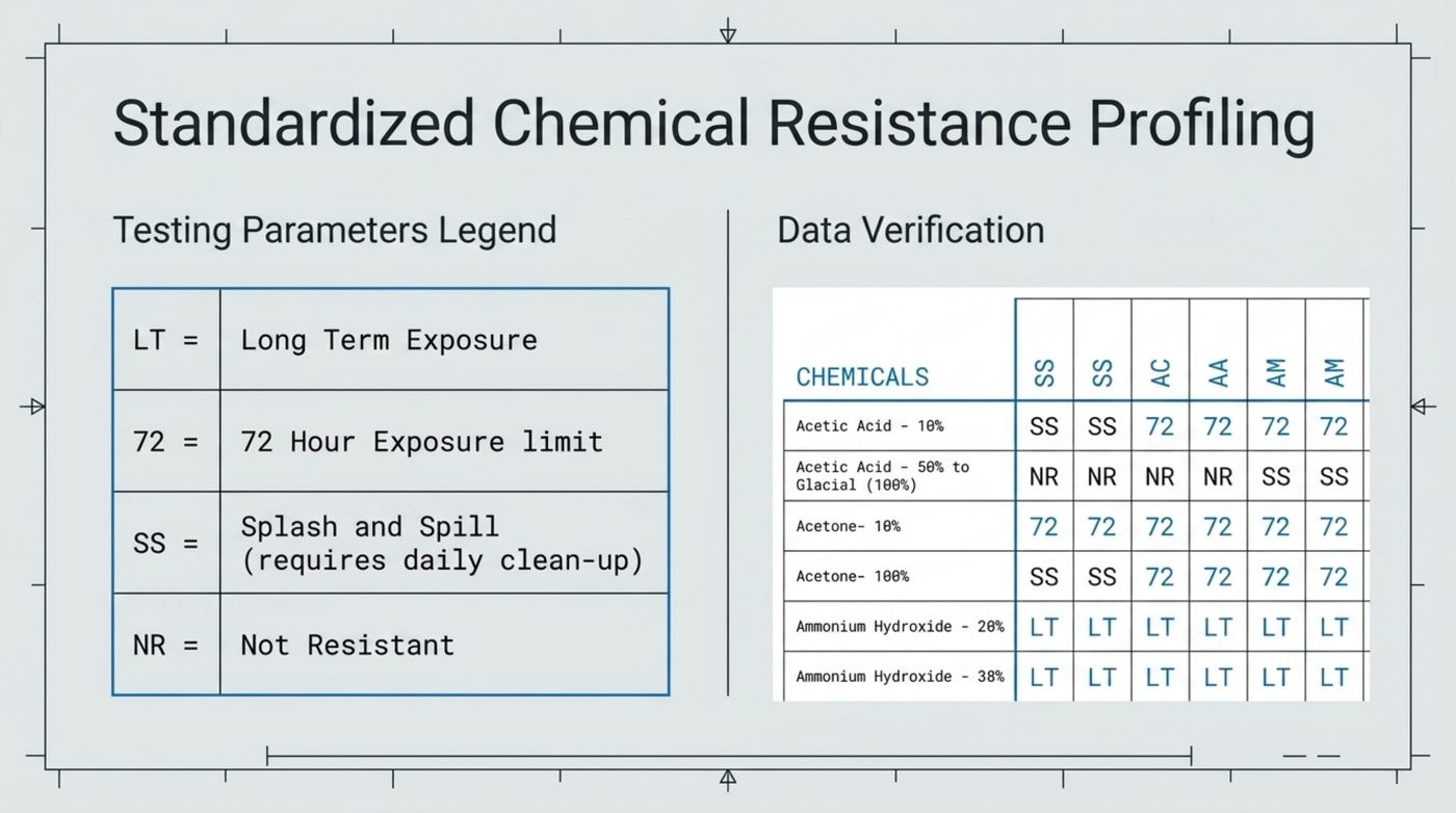 Chemical resistance profiling: how to read the ratings